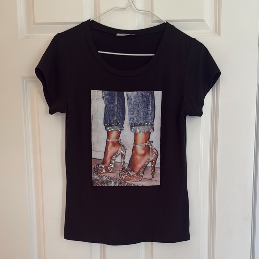 Davida Jeweled Heels Tee